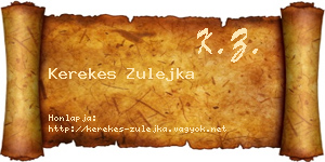 Kerekes Zulejka névjegykártya