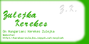 zulejka kerekes business card